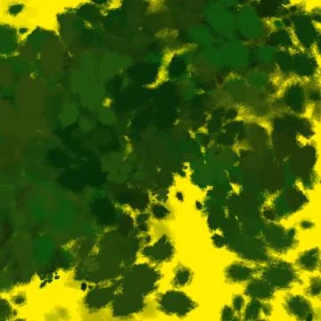 Dark Green Paint Blotches on Yellow Background Illustration