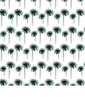 Dark Green Palm Tree Pattern Background Stock Illustration