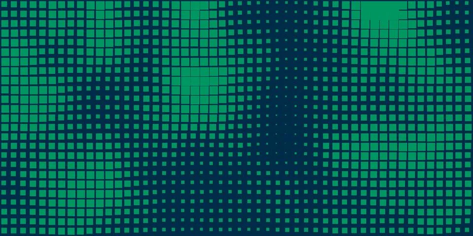 Dark Green Pixelated Random Square Shapes, Slightly Wavy Pattern - Abstract.. イラスト素材
