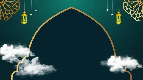 Dark Green Ramadan Background Animation Video stock 301411437