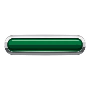 Dark green rectangular button icon, cartoon style 스톡 일러스트