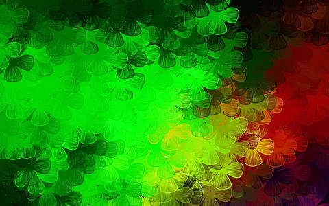 Dark Green, Red vector abstract background with trees, branches. Stock Illustration