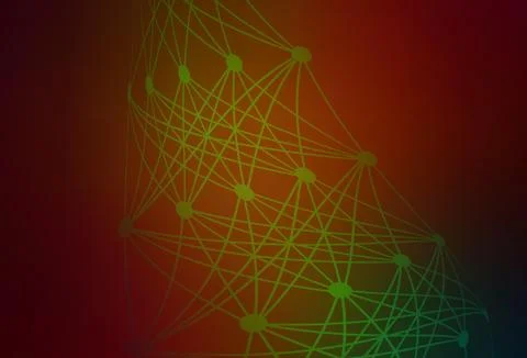 Dark Green, Red vector backdrop with artificial intelligence data. Stock Illustration