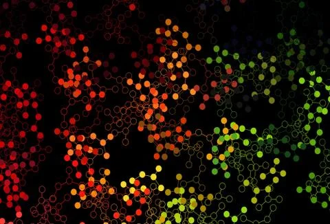 Dark Green, Red vector backdrop with artificial intelligence data. Illustrazione stock