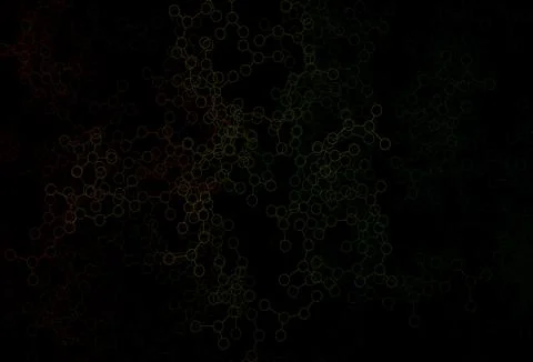 Dark Green, Red vector backdrop with artificial intelligence data. Stock Illustration