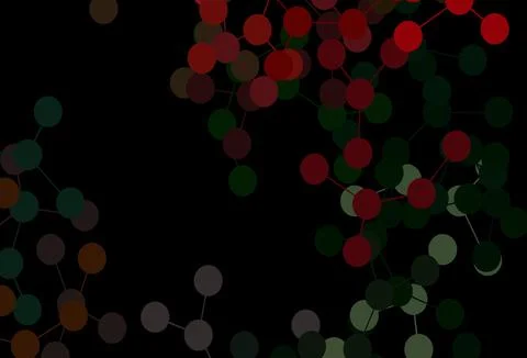 Dark Green, Red vector backdrop with artificial intelligence data. Stock Illustration