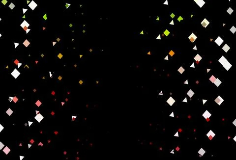 Dark green, red vector background with triangles, circles, cubes. Ilustración de archivo