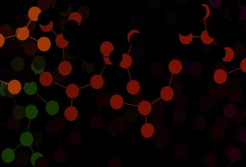 Dark Green, Red vector background with forms of artificial intelligence. Stock Illustration