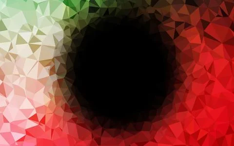 Dark Green, Red vector blurry triangle template. Stock Illustration