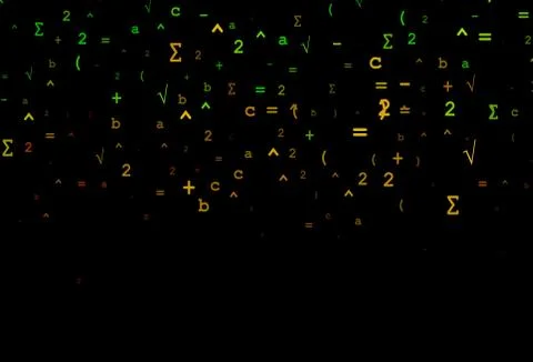 Dark Green, Red vector cover with math elements. Illustrazione stock