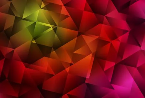 Dark Green, Red vector gradient triangles texture. Stock Illustration