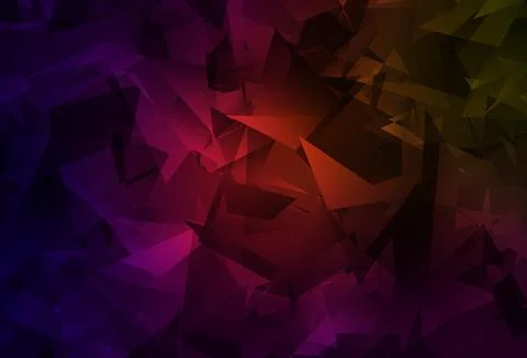 Dark Green, Red vector gradient triangles texture. Stock Illustration