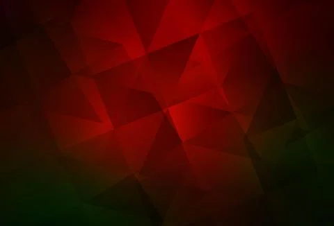 Dark Green, Red vector gradient triangles pattern. Stock Illustration