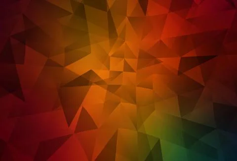 Dark Green, Red vector gradient triangles pattern. Illustrazione stock