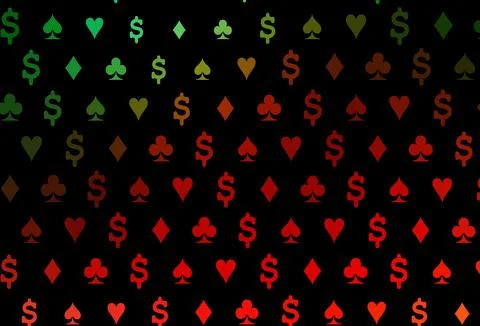 Dark green, red vector layout with elements of cards. Stock Illustration