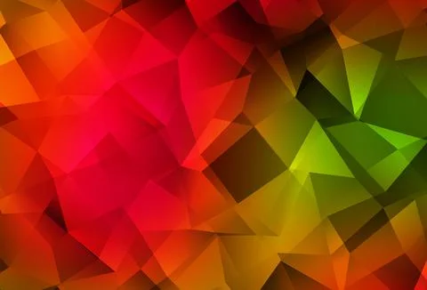 Dark Green, Red vector low poly background. Stock Illustration