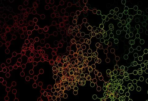 Dark Green, Red vector pattern with artificial intelligence network. Illustrazione stock