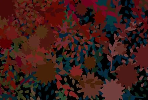 Dark Green, Red vector pattern with random forms. イラスト素材