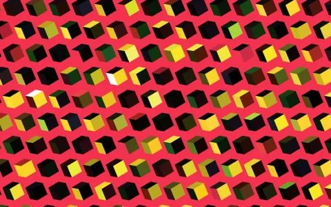 Dark Green, Red vector pattern in square style. Stockillustratie