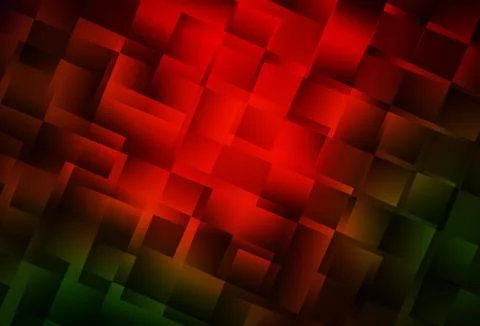 Dark Green, Red vector pattern in square style. Stock Illustration