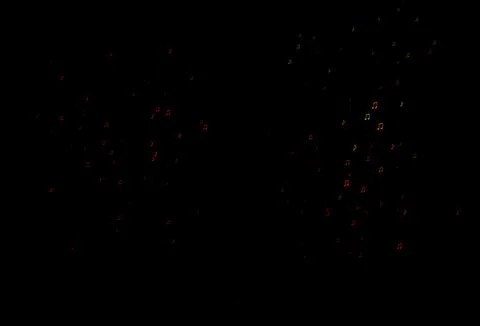 Dark Green, Red vector pattern with music elements. Stock Illustration