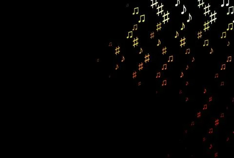 Dark Green, Red vector pattern with music elements. 스톡 일러스트