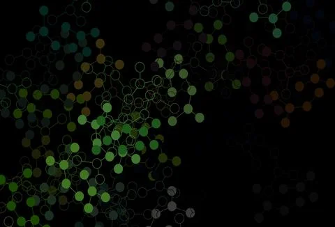 Dark Green, Red vector pattern with artificial intelligence network. Stock Illustration