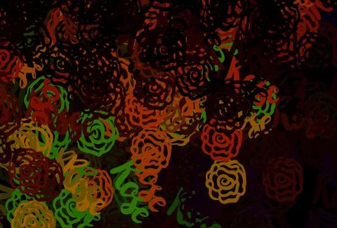 Dark Green, Red vector pattern with random forms. Stock Illustration