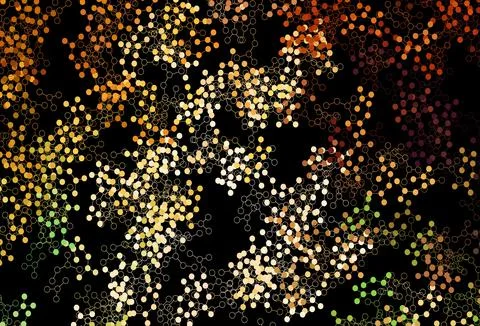 Dark Green, Red vector pattern with artificial intelligence network. Stock Illustration