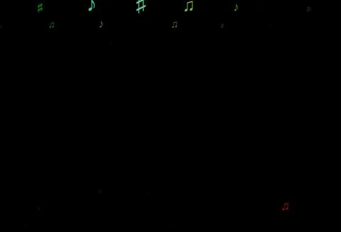 Dark Green, Red vector pattern with music elements. 스톡 일러스트