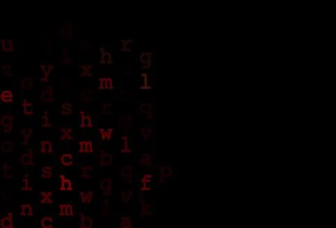 Dark green, red vector pattern with ABC symbols. Stock Illustration