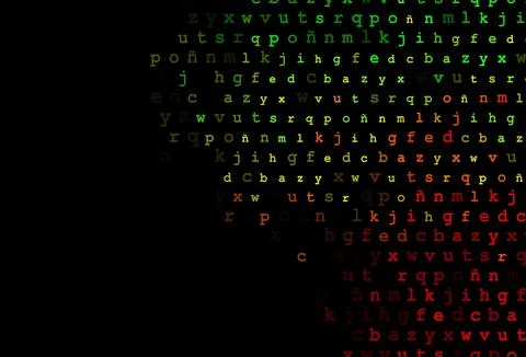 Dark green, red vector pattern with ABC symbols. Stock Illustration