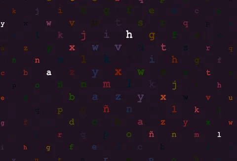 Dark green, red vector pattern with ABC symbols. Stock Illustration