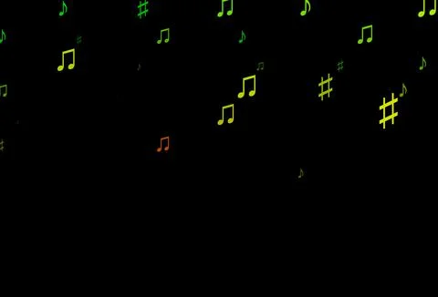 Dark Green, Red vector pattern with music elements. Stockillustratie