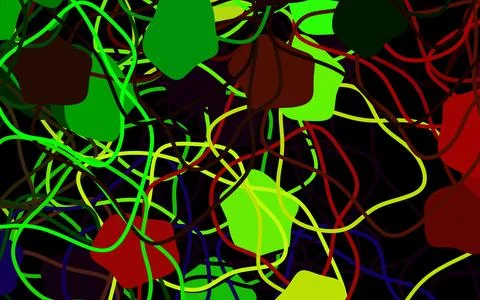 Dark Green, Red vector pattern with random forms. Stock Illustration