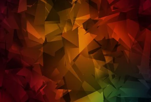 Dark Green, Red vector polygon abstract layout. Stock Illustration