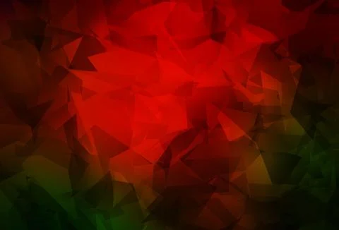 Dark Green, Red vector polygon abstract background. イラスト素材