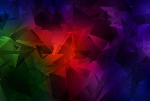 Dark Green, Red vector shining triangular background. Illustrazione stock