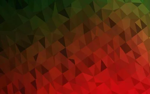 Dark Green, Red vector shining triangular background. Illustrazione stock