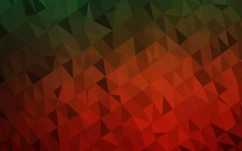 Dark Green, Red vector shining triangular background. イラスト素材