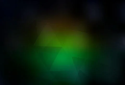 Dark Green, Red vector shining triangular background. Stockillustratie
