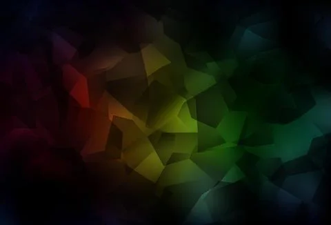 Dark Green, Red vector shining triangular background. Stock Illustration