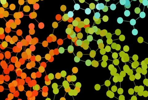 Dark Green, Red vector template with artificial intelligence structure. Illustrazione stock