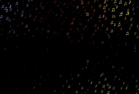 Dark Green, Red vector template with musical symbols. Stock-Illustration