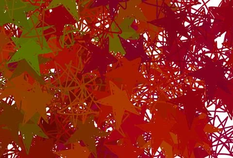 Dark Green, Red vector template with sky stars. Illustrazione stock