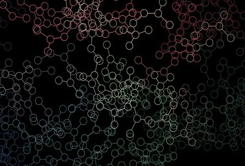 Dark Green, Red vector texture with artificial intelligence concept. Illustrazione stock