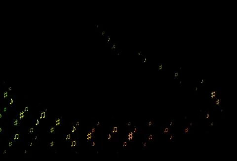 Dark Green, Red vector texture with musical notes. Stock Illustration