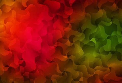 Dark Green, Red vector texture with curved lines. Stock Illustration