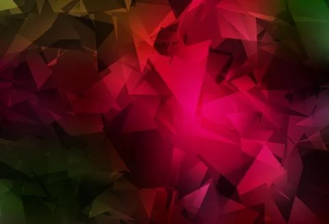Dark Green, Red vector triangle mosaic texture. Stock Illustration