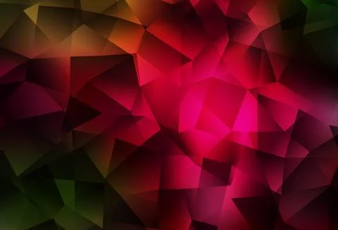 Dark Green, Red vector triangle mosaic background. Stock Illustration